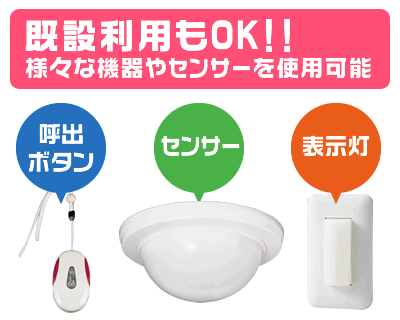 様々な機器・見守りセンサーの既設利用もOK