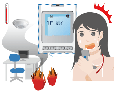 火災などの異常をハンディナース端末にお知らせ